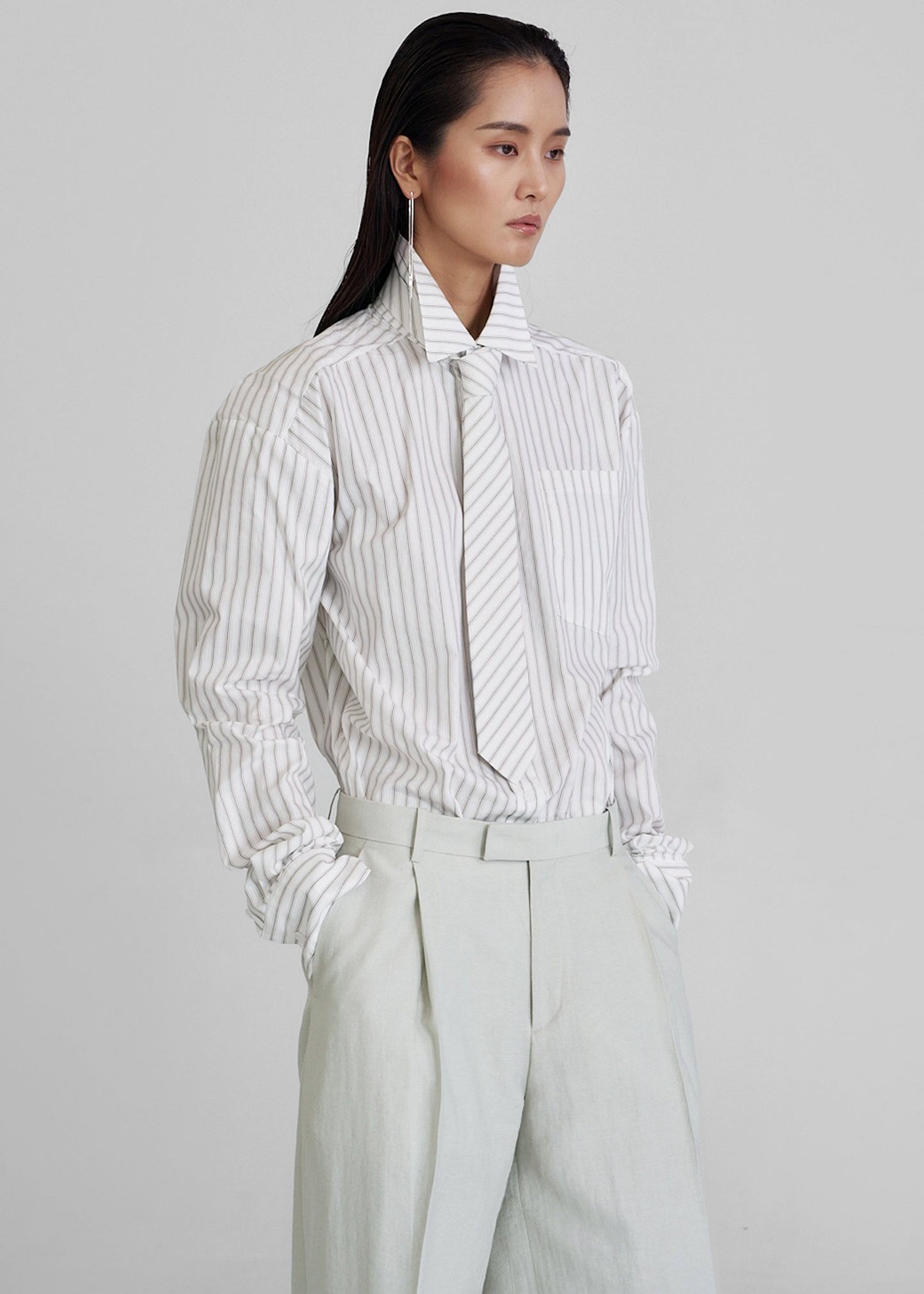 Connahy Tie Neck Shirt - White
