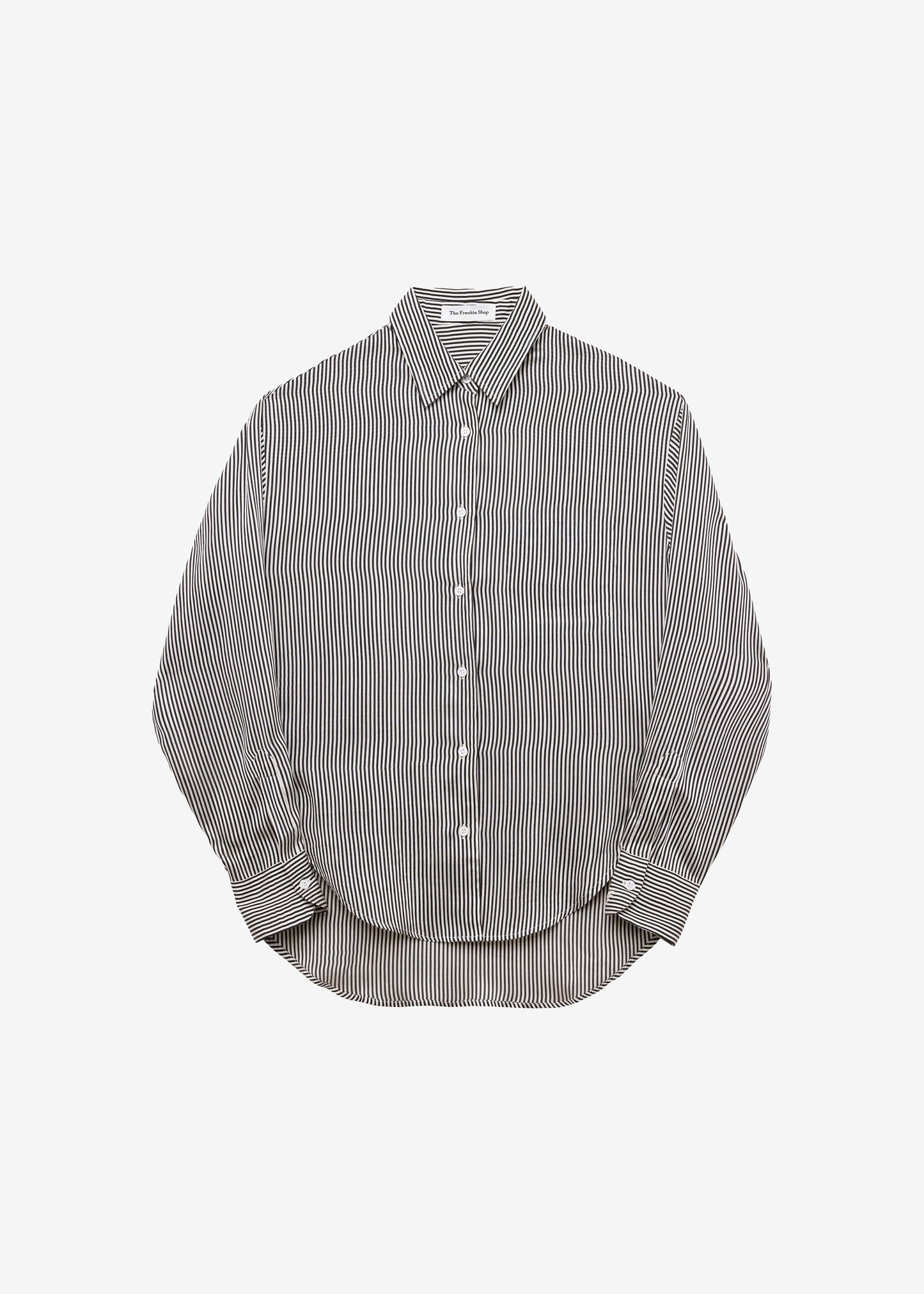Lui Striped Silk Shirt - Black/White Stripe