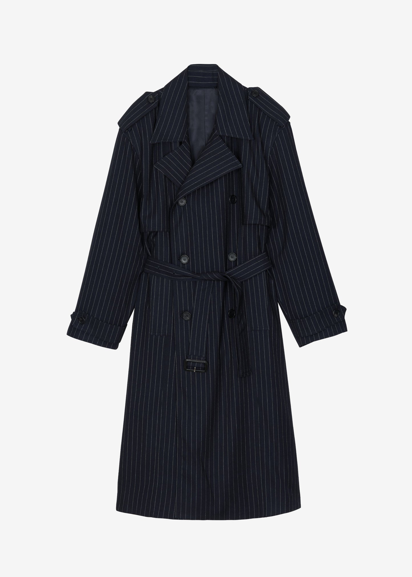 Salford Pinstripe Trench - Navy
