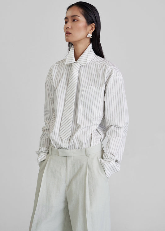 Connahy Tie Neck Shirt - White