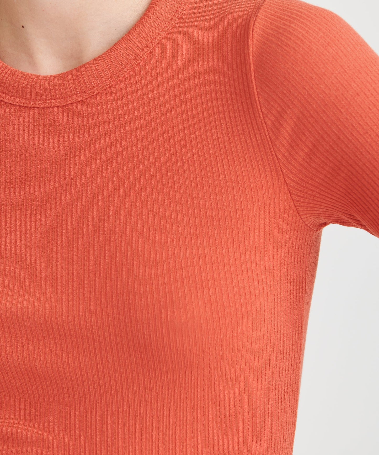 Ribbed Modal Cashmere Crewneck Midi Dress