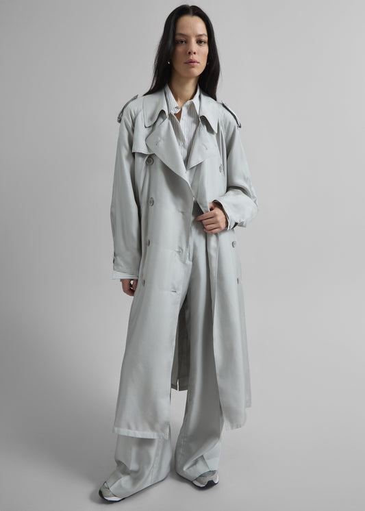 Veyron Silk Trench - Grey
