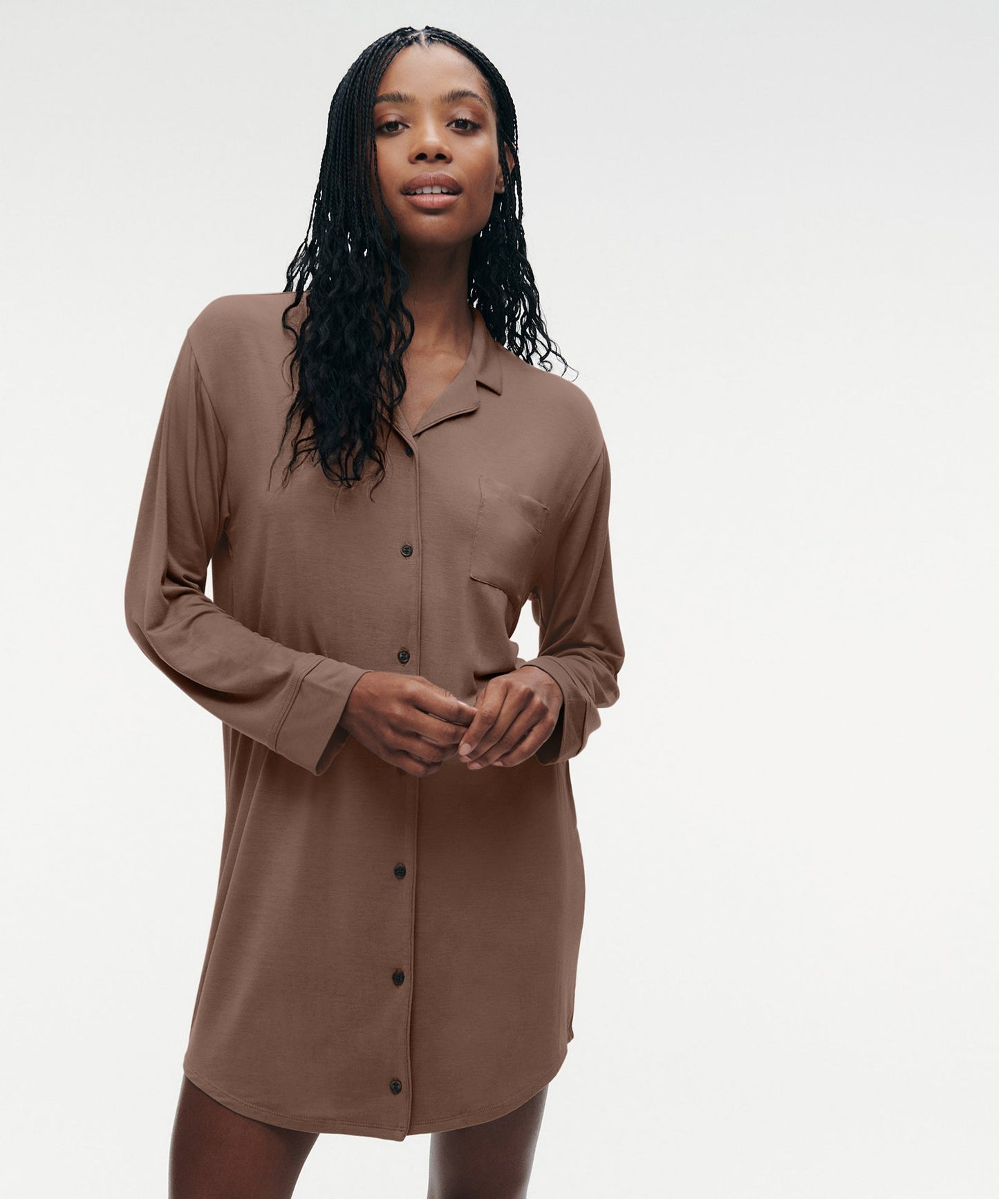Pajama Button Up Dress