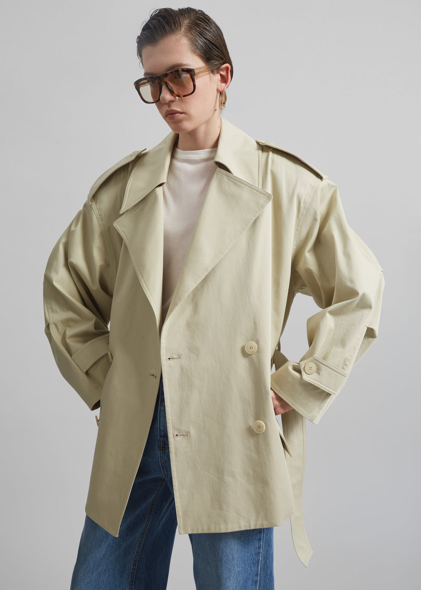 Zurich Oversized Short Trench - Cement