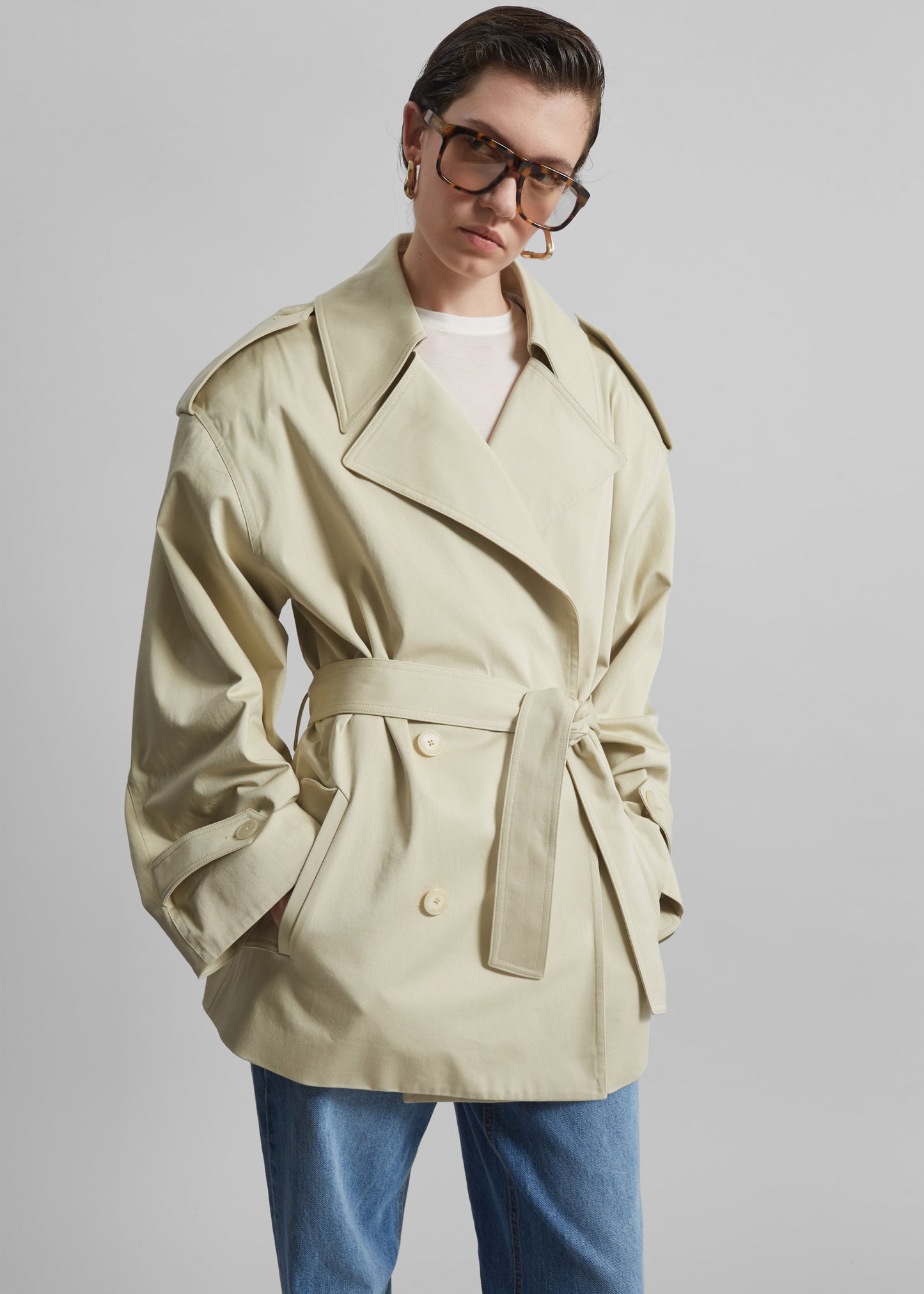 Zurich Oversized Short Trench - Cement