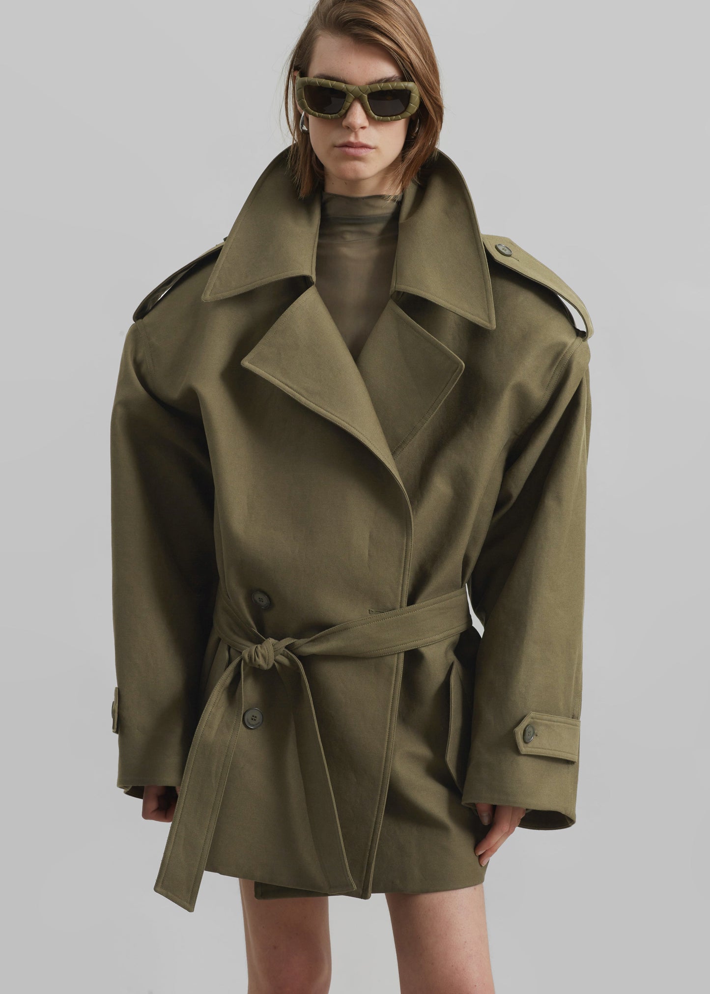 Zurich Oversized Short Trench - Khaki