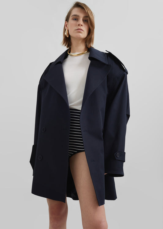 Zurich Oversized Short Trench - Navy