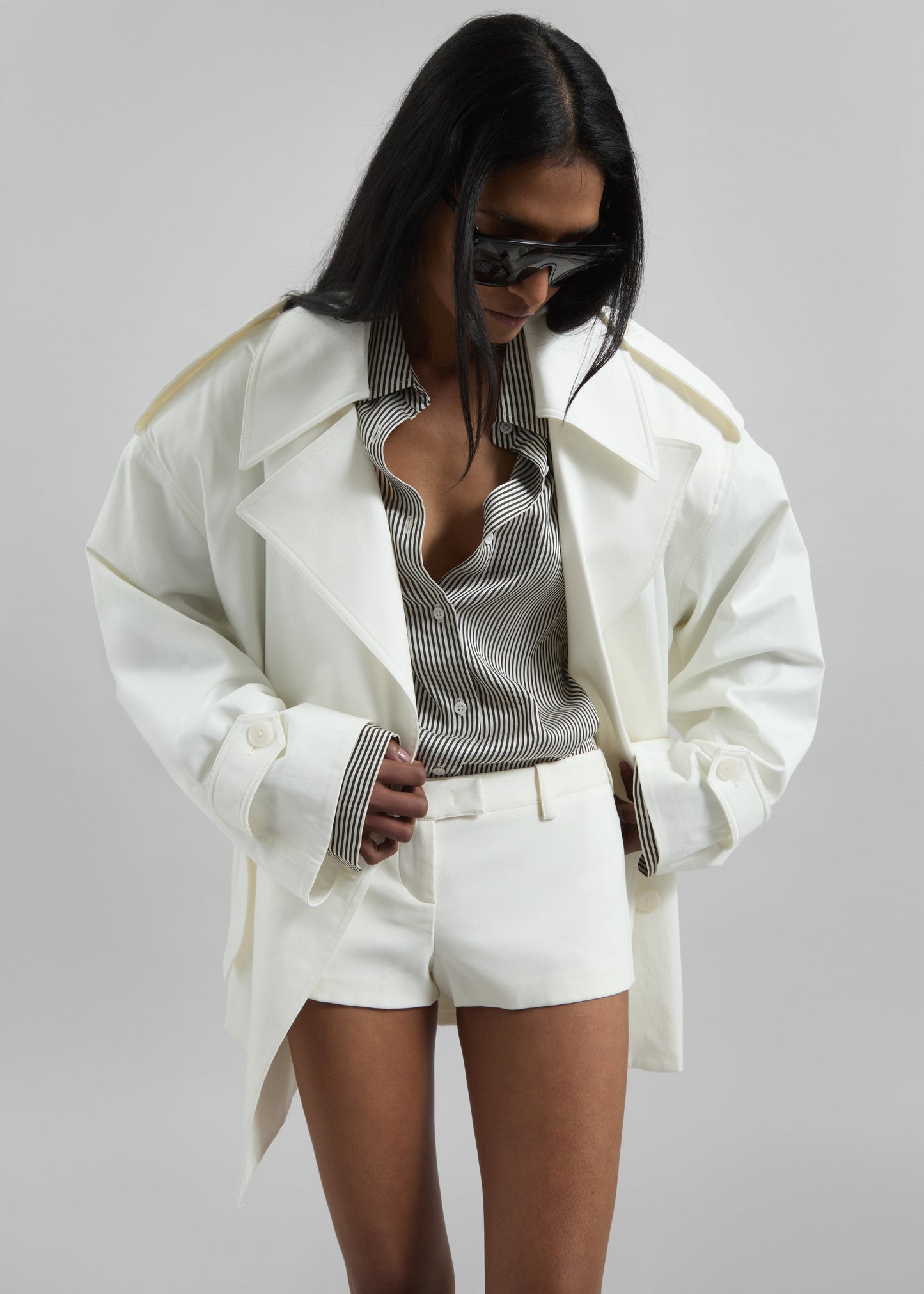 Zurich Oversized Short Trench - Off White