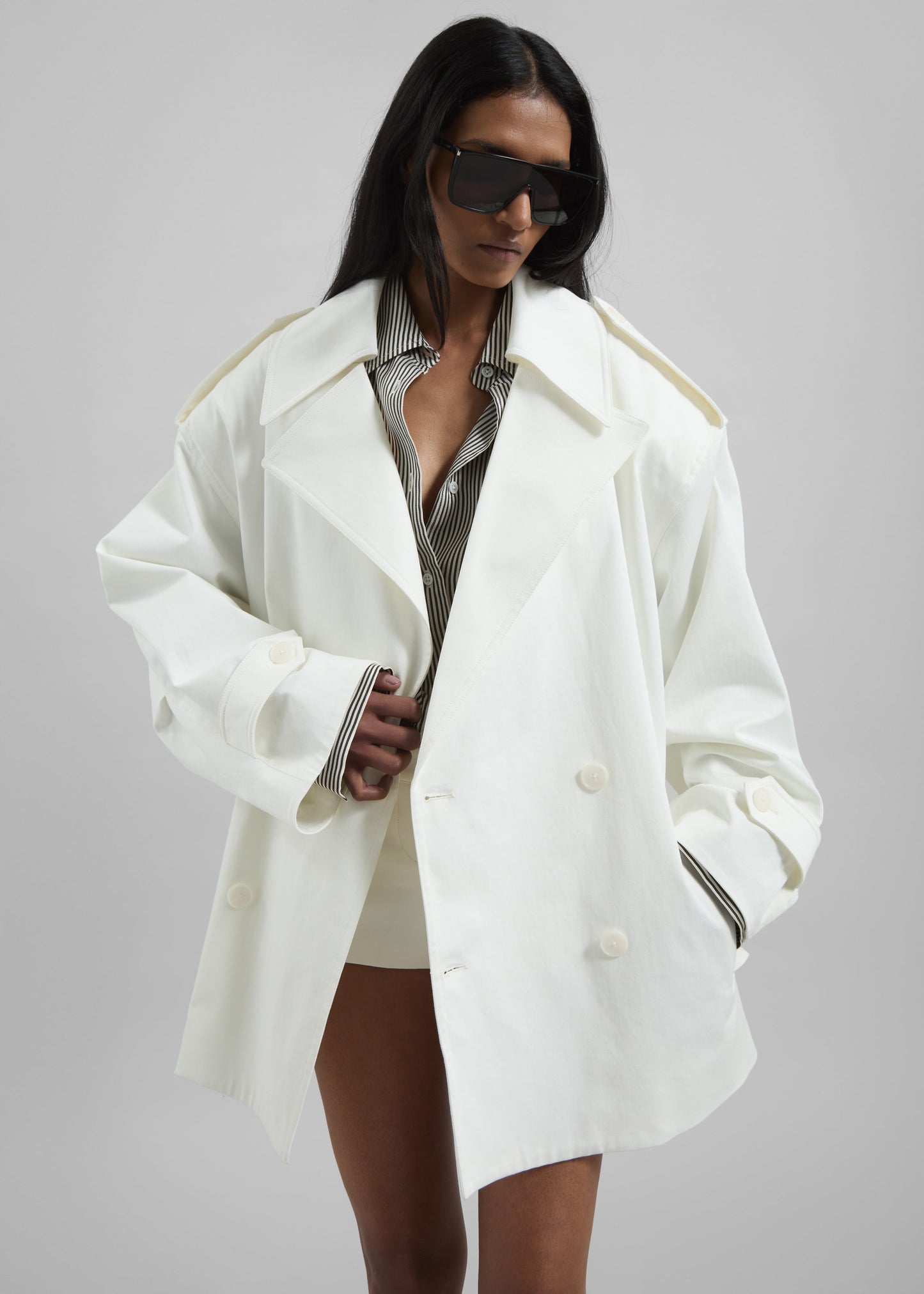Zurich Oversized Short Trench - Off White